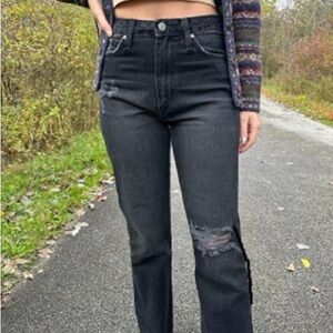 NWT High-Waist Black Distressed Women's Jeans